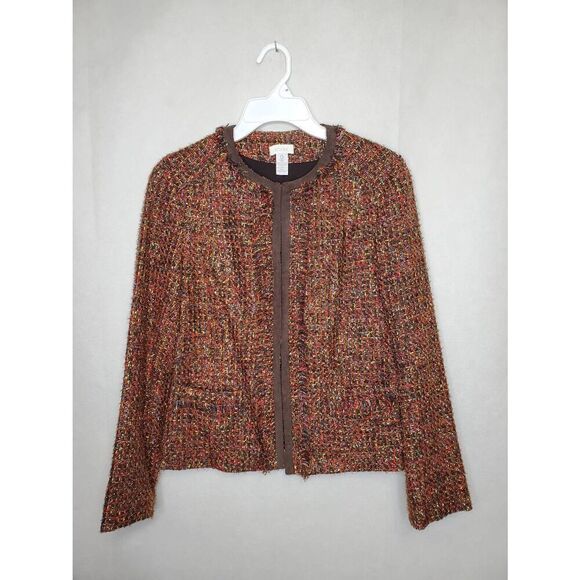 Chico's Metallic Gold Rainbow Shine Tweed Woven Festive Vikey Jacket Office Sz S - Picture 2 of 10